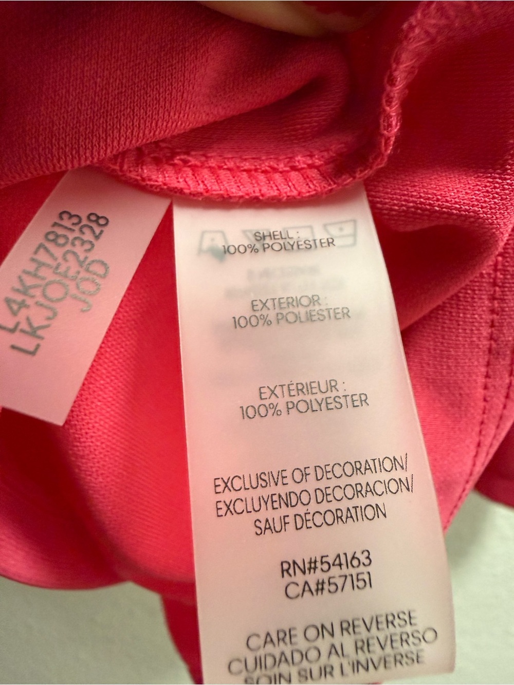 Karl Lagerfeld Shirt women size L Bright Pink Pearl-Studded Puff Sleeve Top - Picture 8 of 8